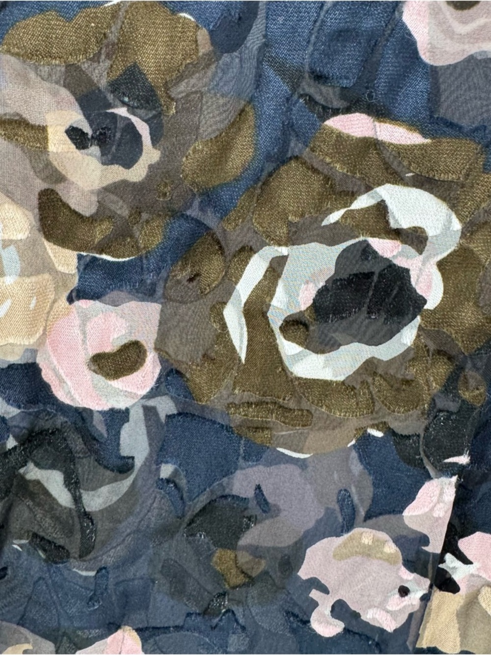 Reiss Floral Sheer Long-Sleeve Blouse in Black and Olive - Picture 5 of 7
